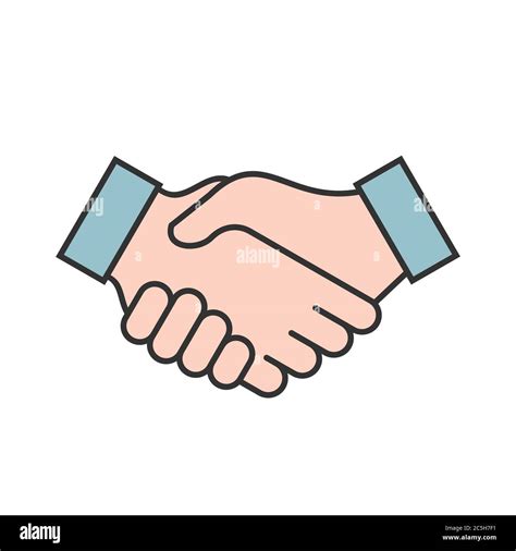 Handshake Color Icon Cooperation Friendship Contract Partnership