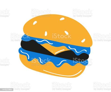 Abstract Burger Isolated Burger On White Background Vector Illustration
