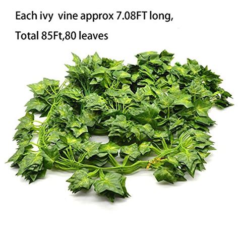 Ivy Garland Beebel 85ft 12 Strands Artificial Fake Ivy Leaves Greenery