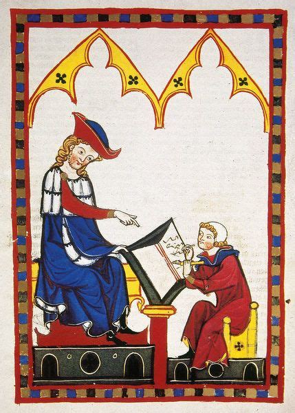 Print Of Konrad Von Wurzburg Who Died In 1287 Dictates To A Scribe