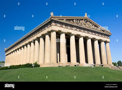 Greek Parthenon Replica Centennial Park Nashville Tennessee Usa Stock