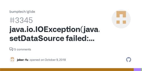 Java Io Ioexception Java Lang Runtimeexception Setdatasource Failed Status X