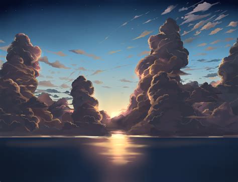 clouds ido teketeke nobody original scenic sky sunset water