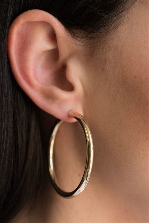K Gold Large Thick Hoop Earrings Gold Hoops Earrings Large Large