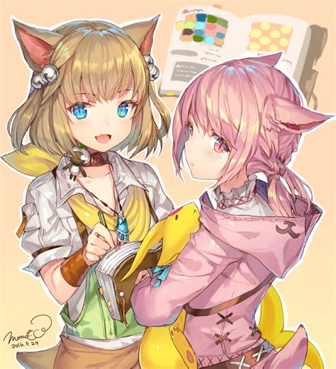 carbuncle khloe aliapoh and t kebbe final fantasy and 1 more drawn by momoko momopoco