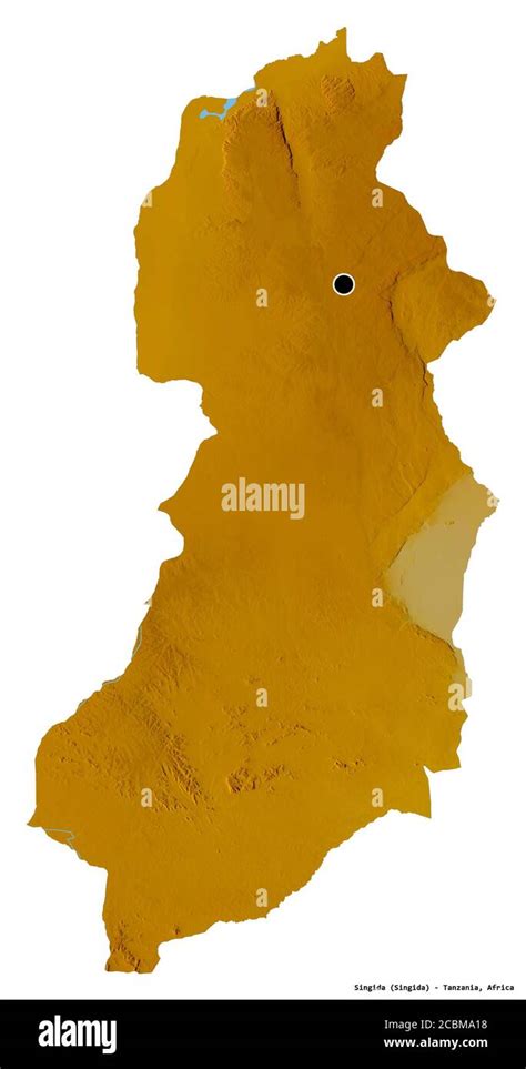 Shape Of Singida Region Of Tanzania With Its Capital Isolated On