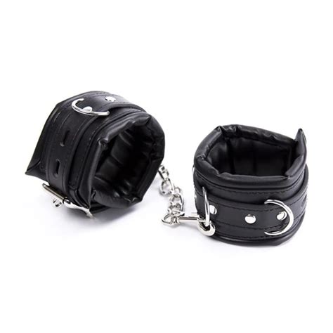 buy sponge leather wrist ankle cuffs bondage restraints slave belt lockable in