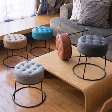 Zipper closure, cover liner, with handle strip; Details about Art-Leon Furniture Dwarf Round Stool Ottoman ...