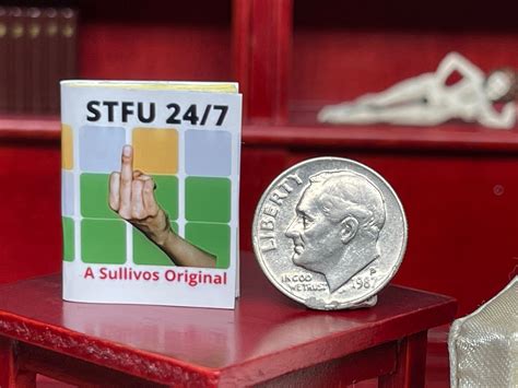 The Stfu Wordle Dollhouse Miniature Book Etsy