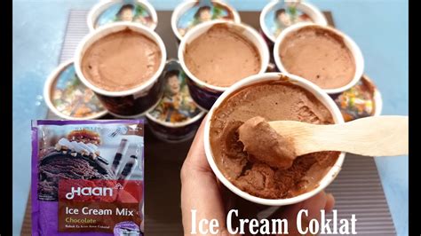 Cara Membuat Es Cream Haan Ice Cream Mix Chocolate Youtube