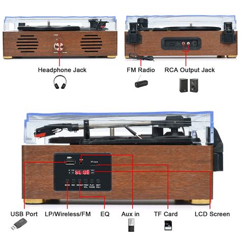 Buy Record Player Turntable With Speakers 13 In 1 Wireless Portable Lp