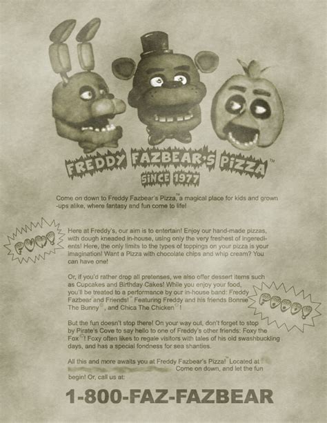 Freddy Fazbears Pizza Ad By Xx Thaddeus Xx On Deviantart