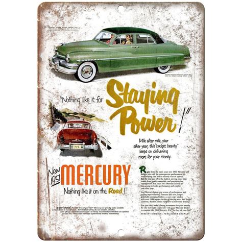 1951 Mercury Vintage Automobile Ad 10 X 7 Reproduction Metal Sign A3