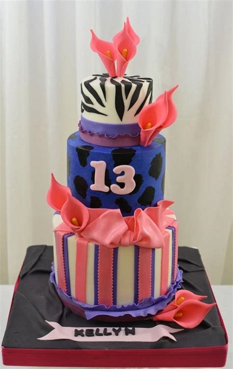 Hot Pink And Purple 13th Birthday Cake Cake By Cakesdecor