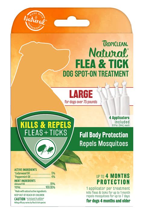 Tropiclean Natural Flea And Tick Spot On Treatment For Large Dogs