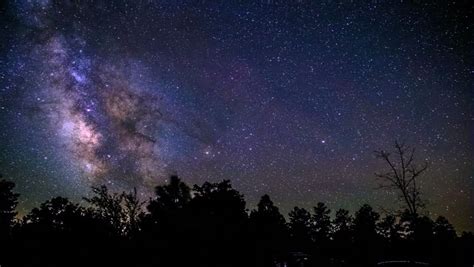 Amazing Milky Way Galaxy Passes Over Night Sky Forest
