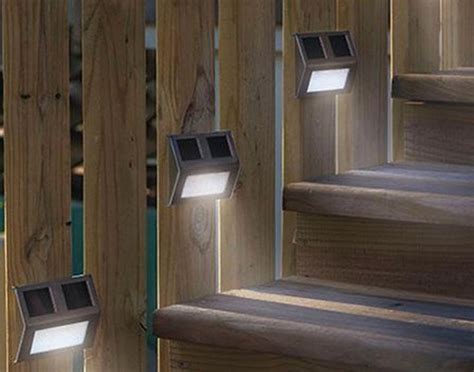 Solar Power Outdoor Led Stair Light Lamps Modern Wall Foot