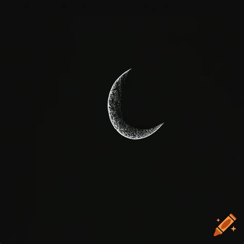 Black And White Crescent Moon Background