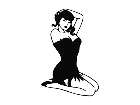 Pin Up Girl Silhouette Clip Art