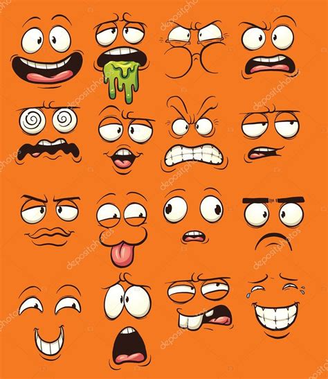 Funny Cartoon Faces Stock Vector Image By ©memoangeles 102231320