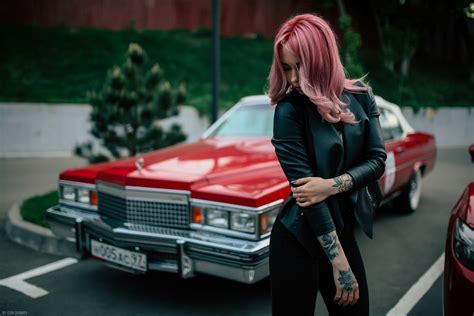 Egor Zhinkov Women With Cars Tattoo Cadillac Hd Wallpaper Rare