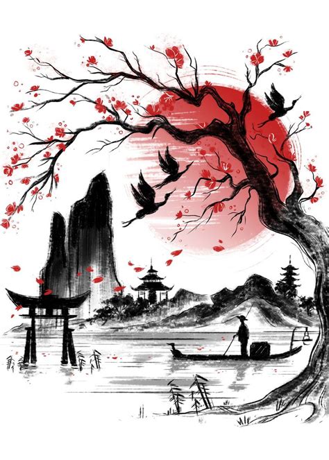 Japan Dream Poster By Daisj Ingrosso Displate Japanese Ink