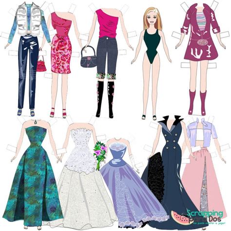 Mu Ecas Recortables De Papel Imprimibles De Barbie Con Vestidos