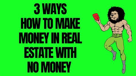 Some real estate investors use other people's money for a down payment or creative financing options to eliminate a down payment altogether, putting very little to none of their own money into the real estate investment. 3 Ways How To Make Money In Real Estate With No Money ...