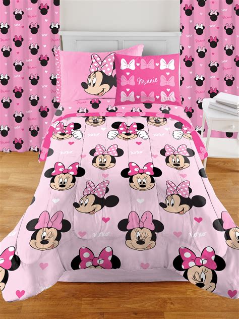 Minnie Mouse Room In A Box Set Includes Twin Bedding Set And Drapes