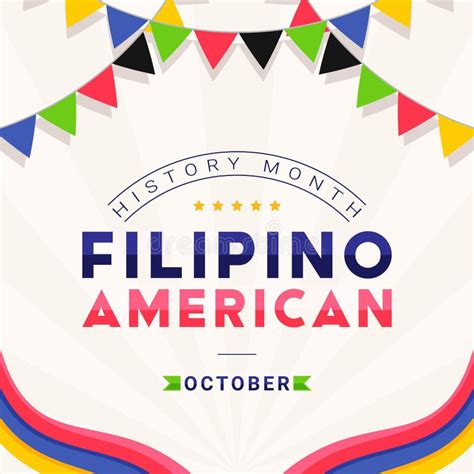 Filipino American History Month October Square Vector Banner