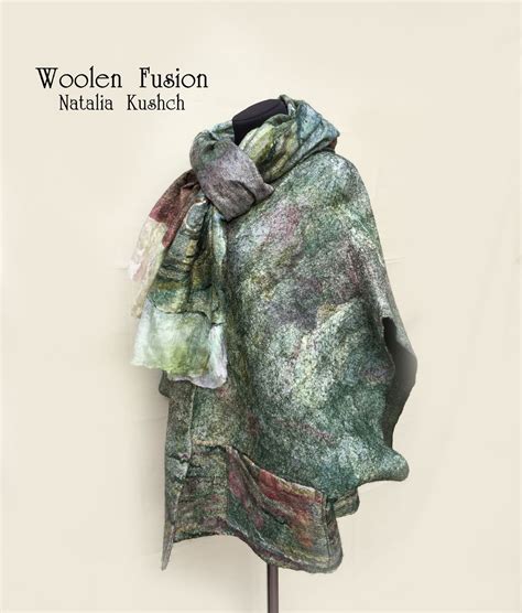 Felted jacket Woolen Fusion Nunofelting by Natalia Kushch | Fashion, Woolen, Winter scarf
