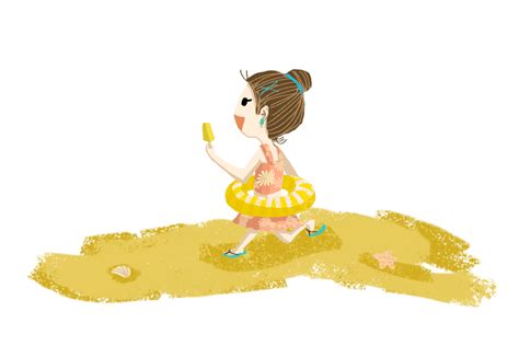 Little Girl Png Image Little Girl Running On The Beach Hand Draw