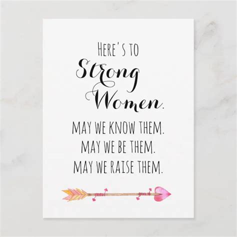 Heres To Strong Woman Quote Tribal Arrow Postcard Zazzle