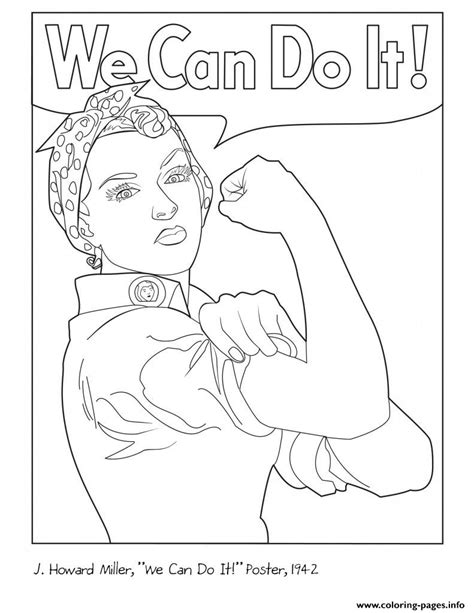 Rosie The Riveter Coloring Page Printable