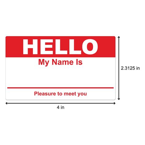 Business And Industrial 1000 Red Hello My Name Is Name Tags Labels Badges Stickers Peel Stick