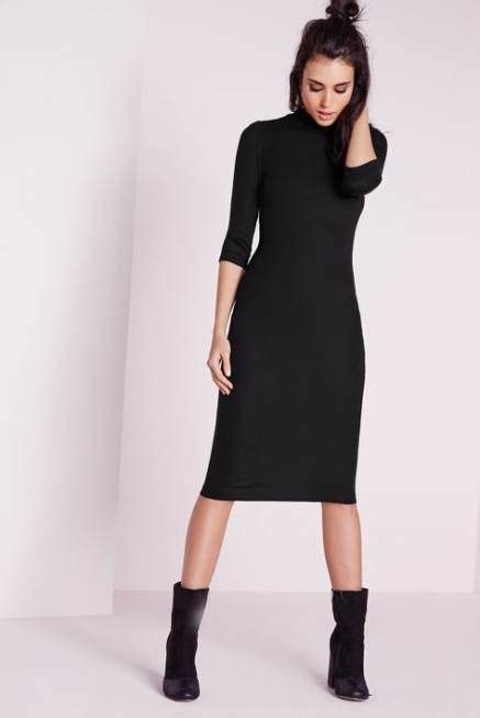 Dress Midi Black Shoes 47 Trendy Ideas Tight Black Dress Outfit Black Dress Outfit Winter