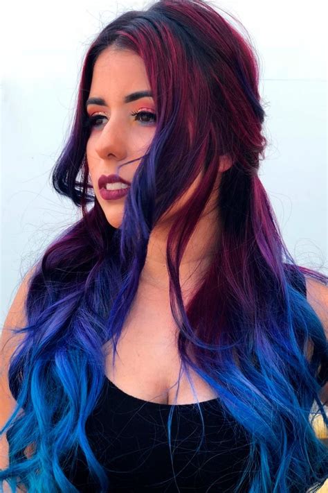 Blue And Purple Hair Streaks
