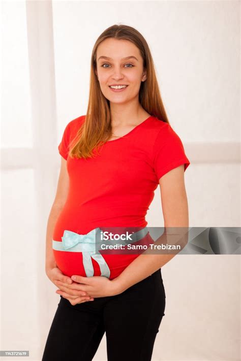 Studio Photography Of A Beautiful Pregnant Woman Stock Photo Download