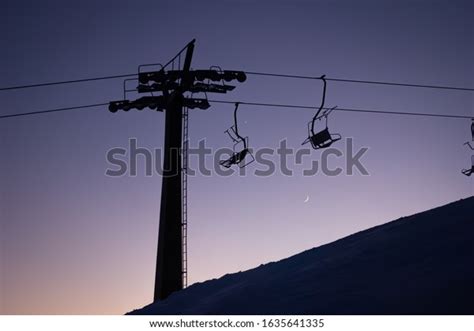 Silhouette Chairlift After Sunset Stock Photo Shutterstock