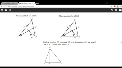 Altitudes Angle Bisectors Medians Midsegments And Perpendicular