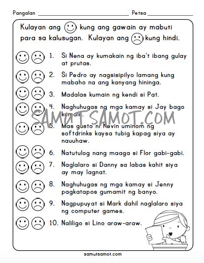Worksheet For Grade 1 Filipino Pagbasa Xoxo Therapy