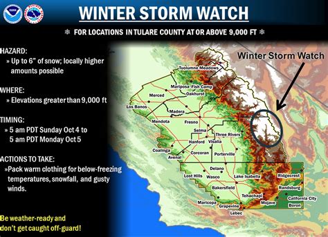 Winter Storm Warning In Effect For California 6″ Of Snow Forecasted