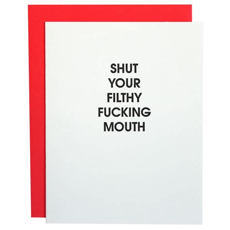 shut your filthy f cking mouth letterpress card chez gagné