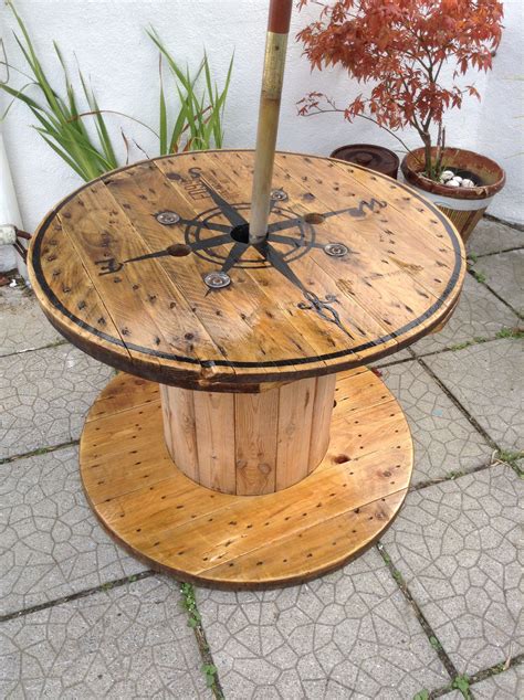 Diy Cable Spool Table With Nautical Touch