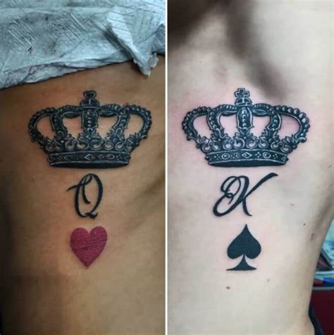 King of hearts tattoo designs published by 165+ Matching King And Queen Tattoos For Couples (2020 ...