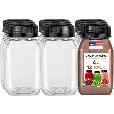 Stock Your Home Plastic Juice Bottles With Lids Juice Drink Containers