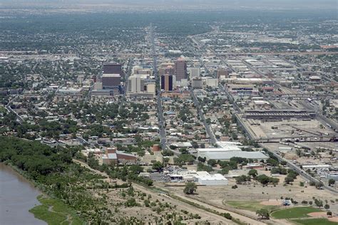 Cancel free on most hotels. Above downtown Albuquerque, New Mexico | Aerial photograph ...