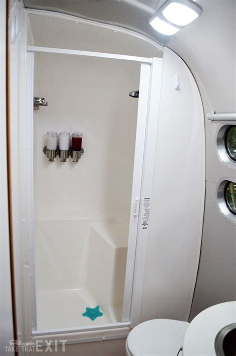 Tour Our Airstream The Bathroom Flying Cloud Bunk Model