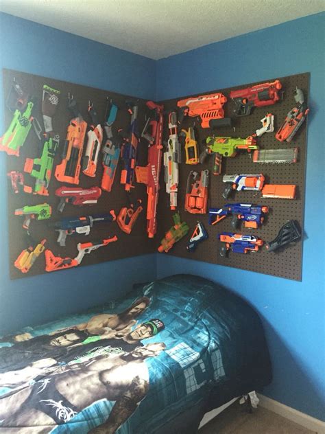 Diy Nerf Gun Rack Pegboard How To Build A Nerf Gun Wall With Easy To