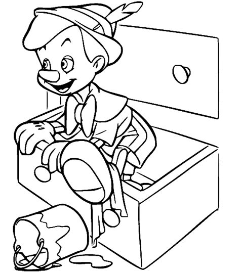 Pinocchio Out Of The Box Coloring Page Free Printable Coloring Pages